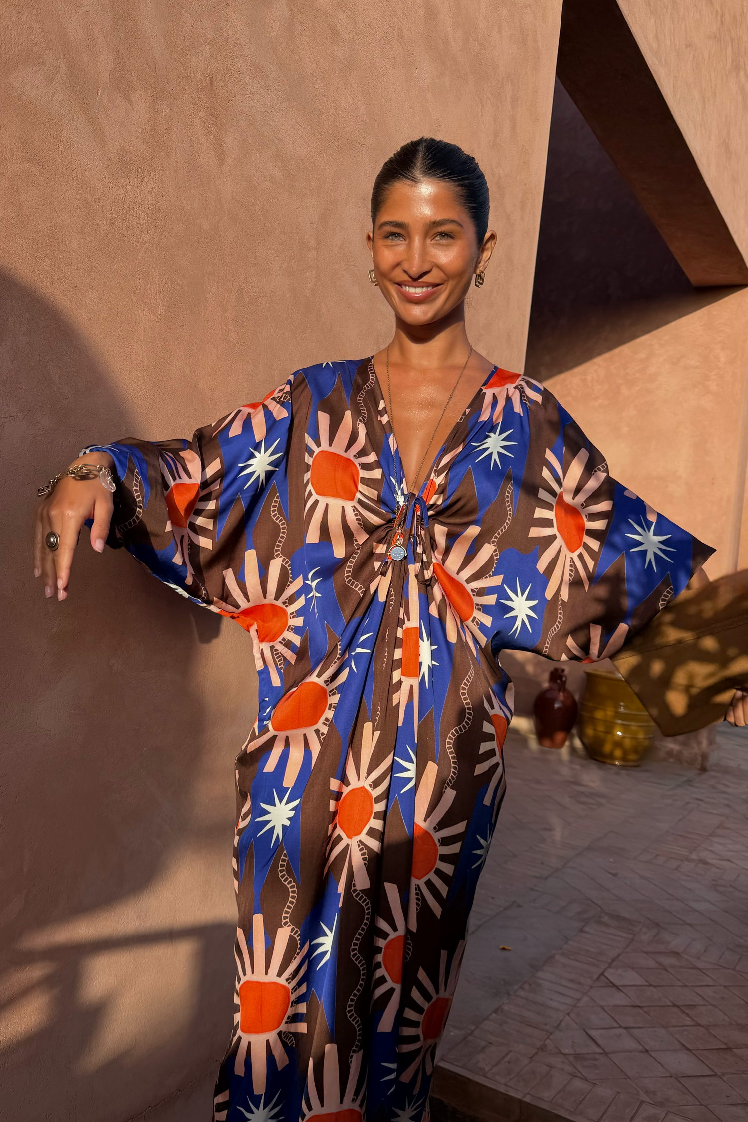 Chocolate and Blue Sun Toria Dress