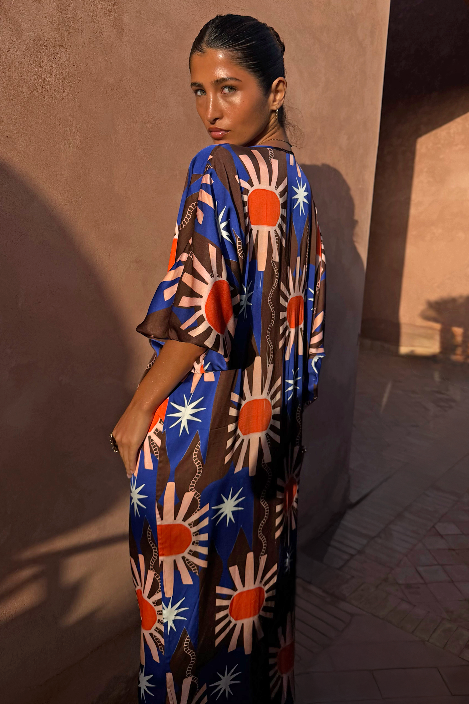 Chocolate and Blue Sun Toria Dress