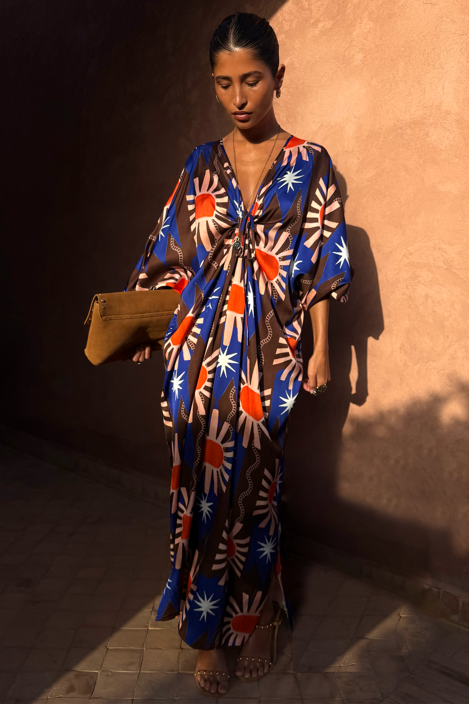 Chocolate and Blue Sun Toria Dress