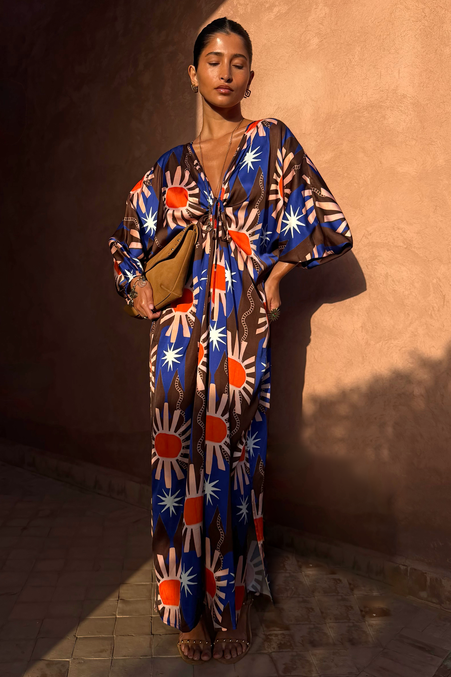 Chocolate and Blue Sun Toria Dress