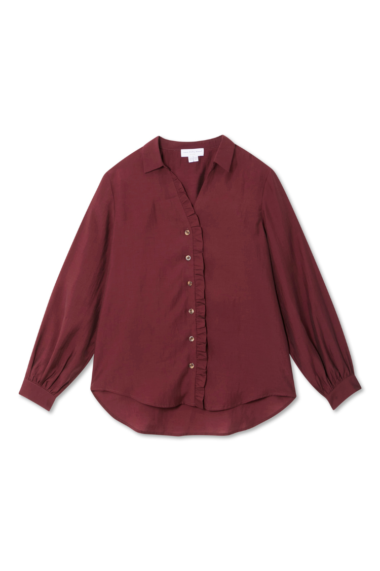 Burgundy Ruffle Miley Shirt