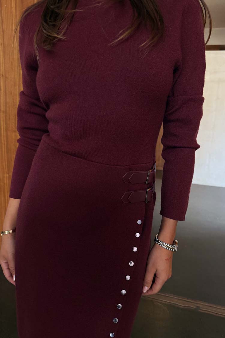 Burgundy Stud Sammie Mini Dress