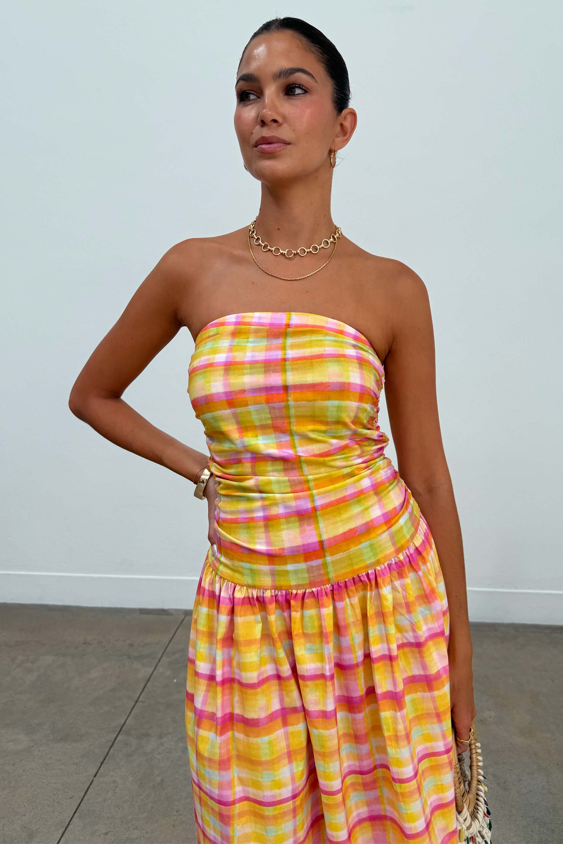 Check Lola Mid-axi Dress