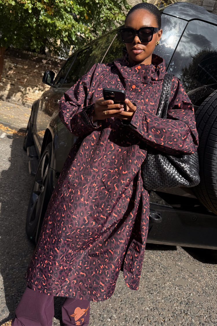 Dark Leopard Rain Mac