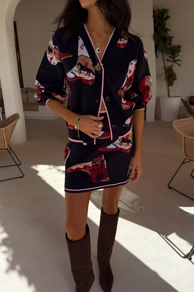 Navy Cowboy Boots Jake Skirt