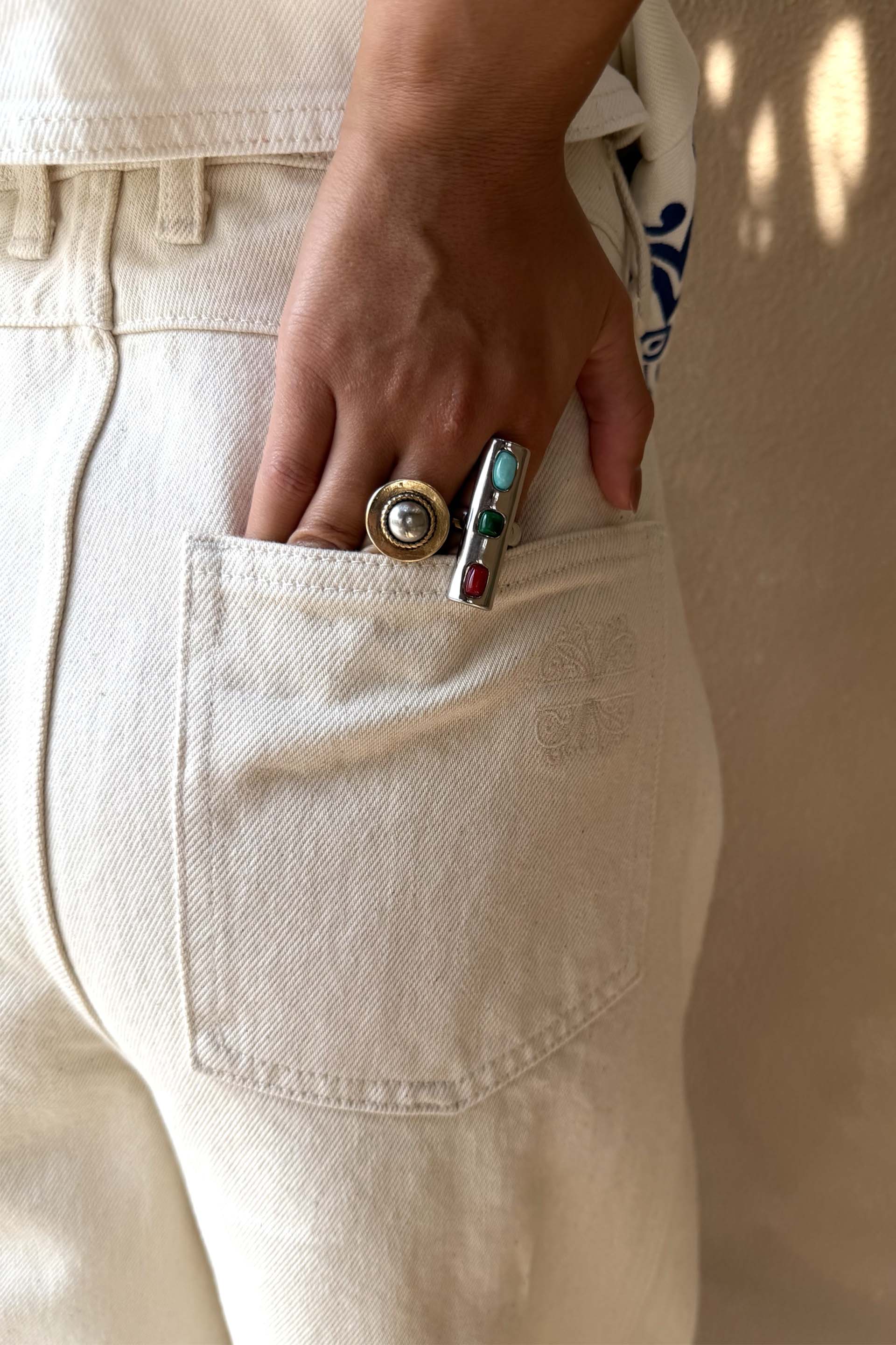 Dolce Vita Embroidered Denim Barrel Leg Jeans