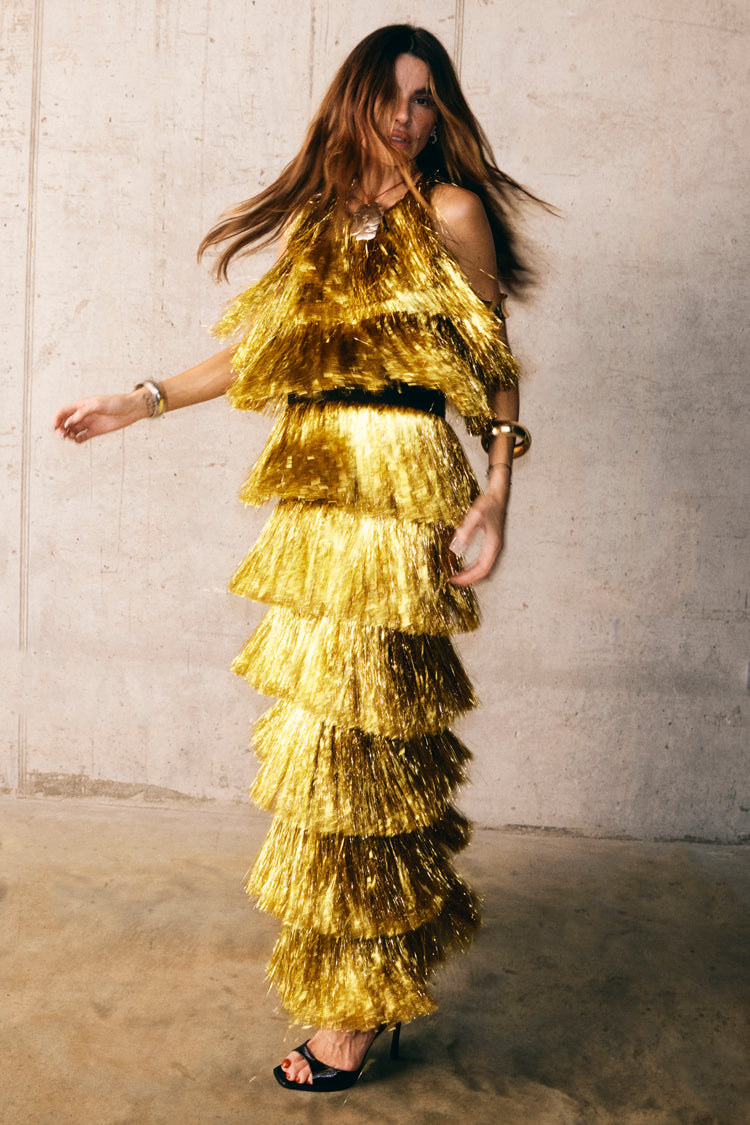 Gold Fringe Dress