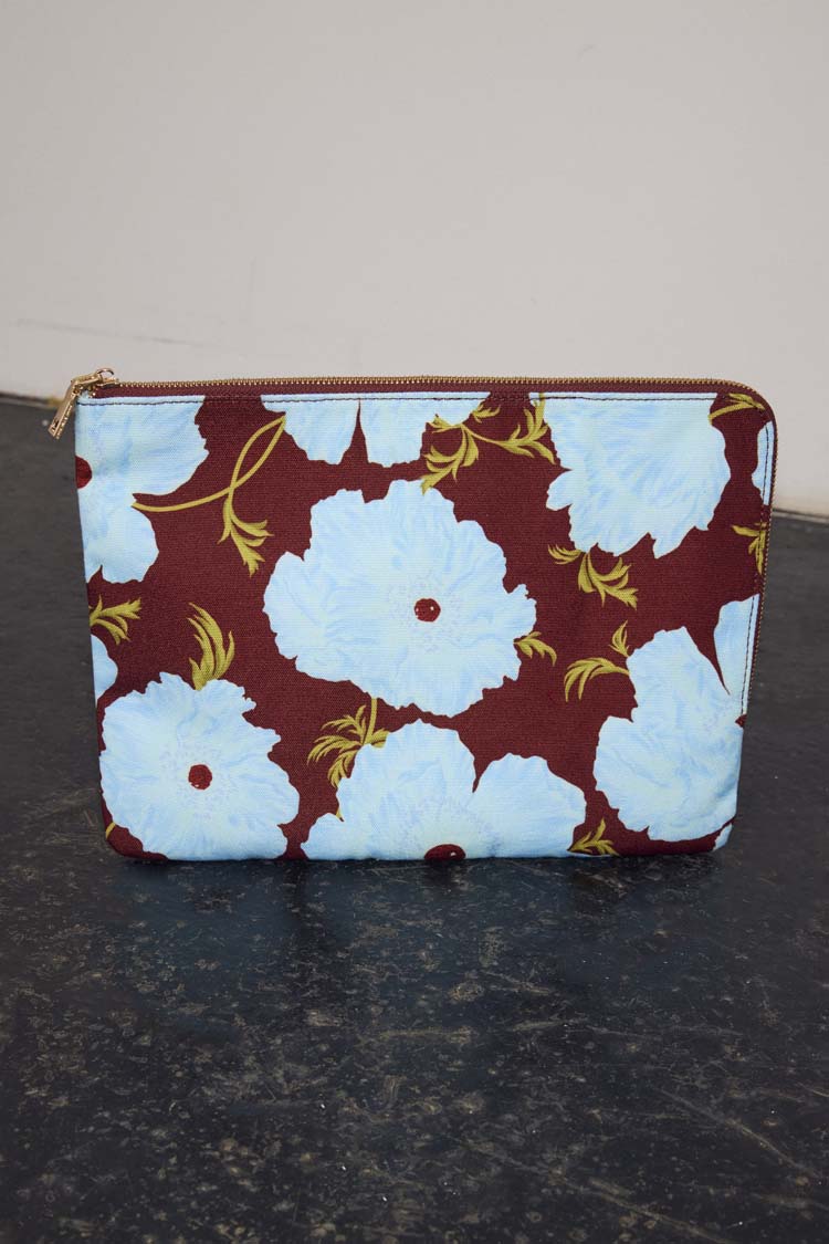 Blue & Burgundy Poppy Laptop Case