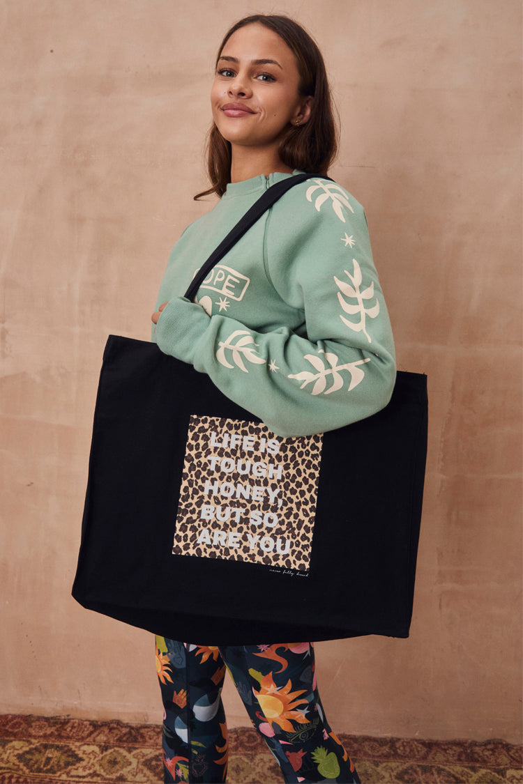 Black Life Is Tough Tote Bag