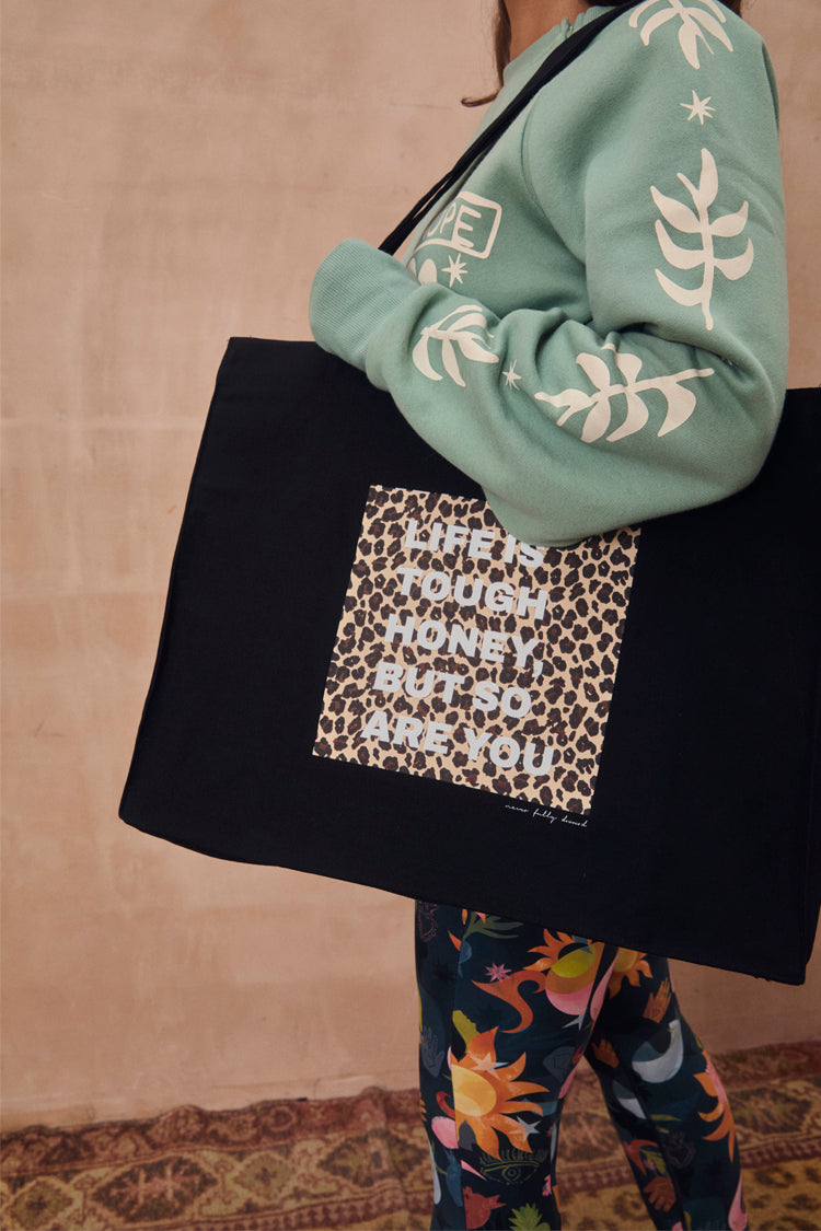 Black Life Is Tough Tote Bag