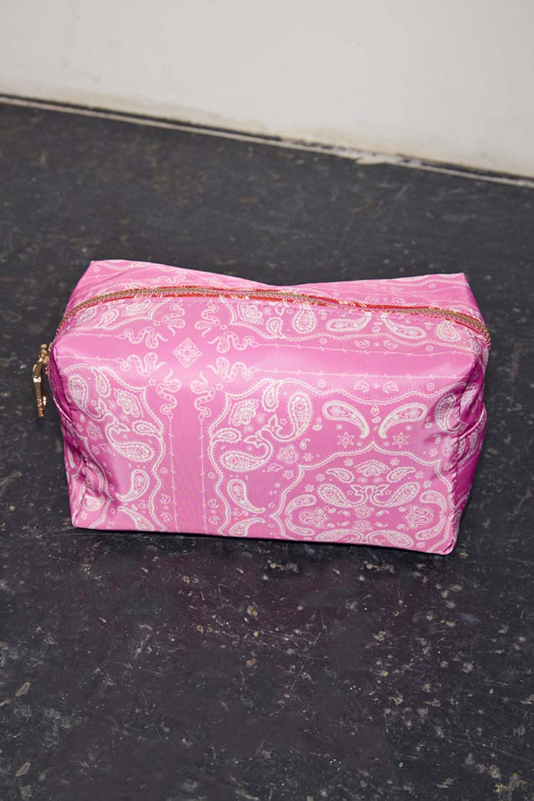 Red Bandana Reversible Make Up Bag