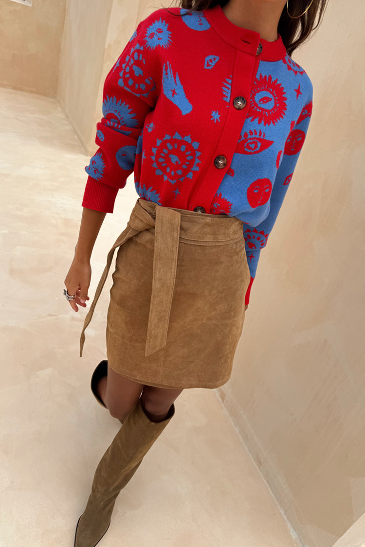 Blue and Red Holly Cardigan
