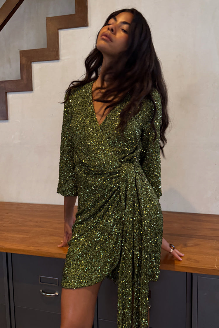 Olive Sequin Mini Vienna Petite