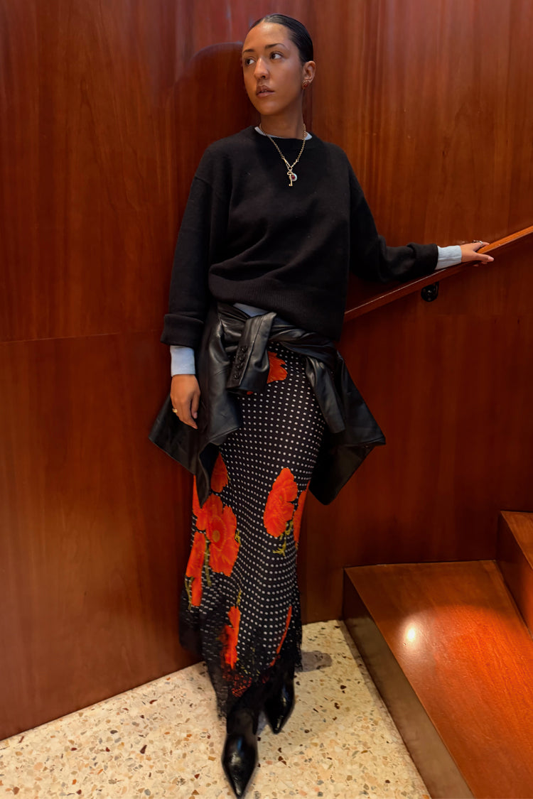 Black Poppy Midi Maeva Skirt