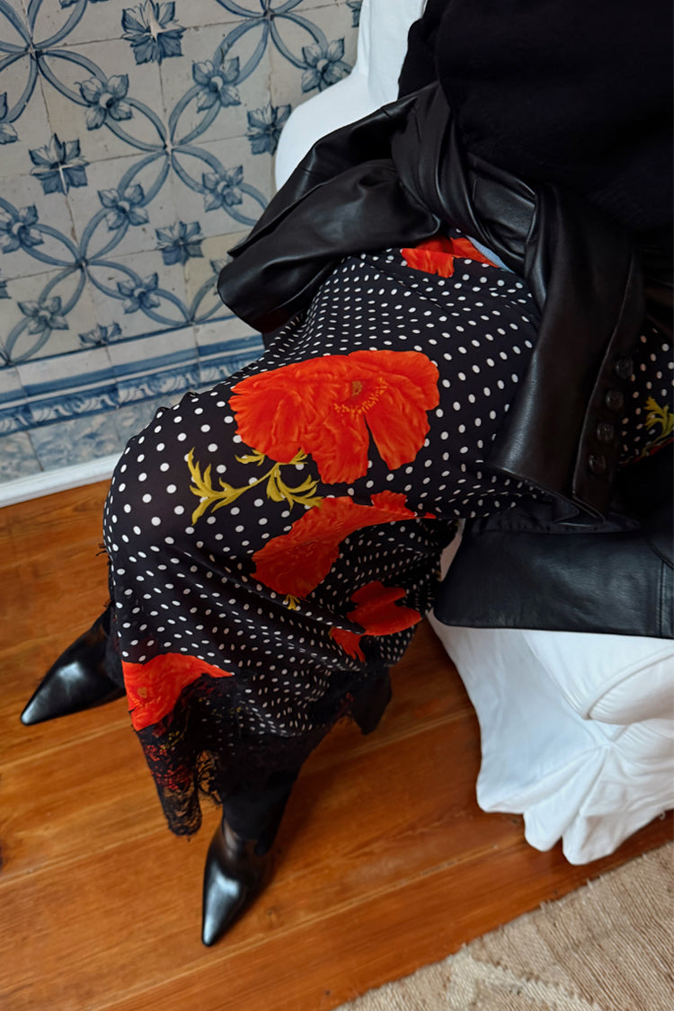 Black Poppy Midi Maeva Skirt