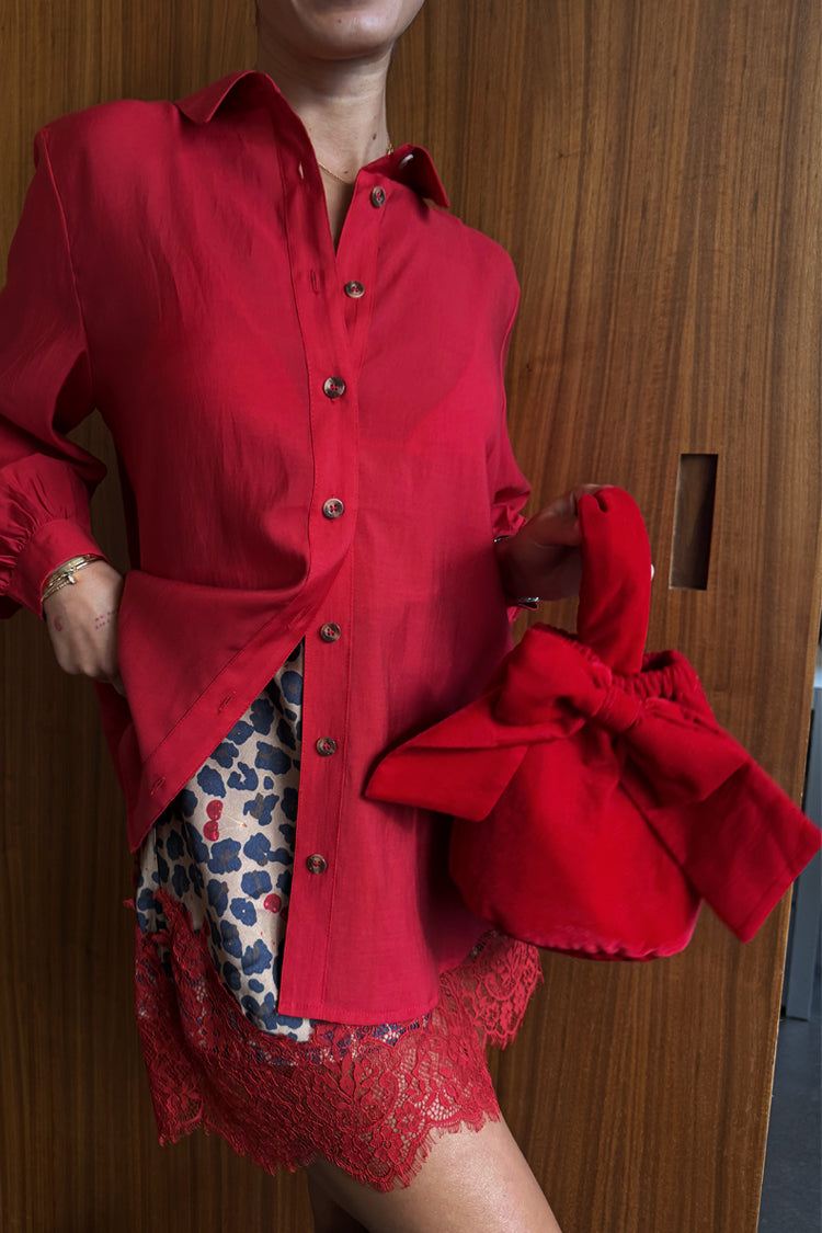 Red Velvet Bow Bag