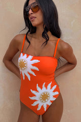 Orange Sun Bandeau Swimsuit