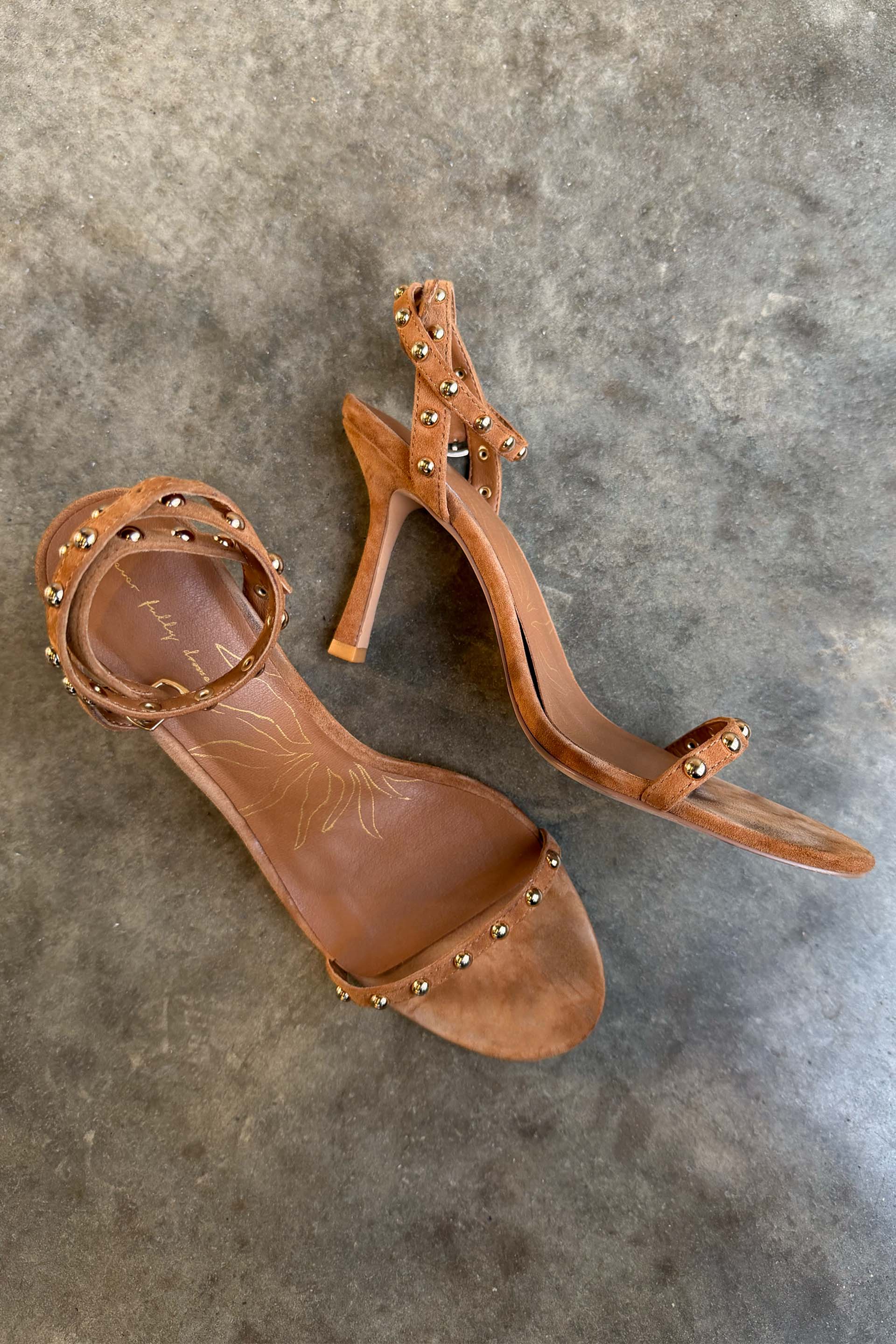 Tan Stud High Heels