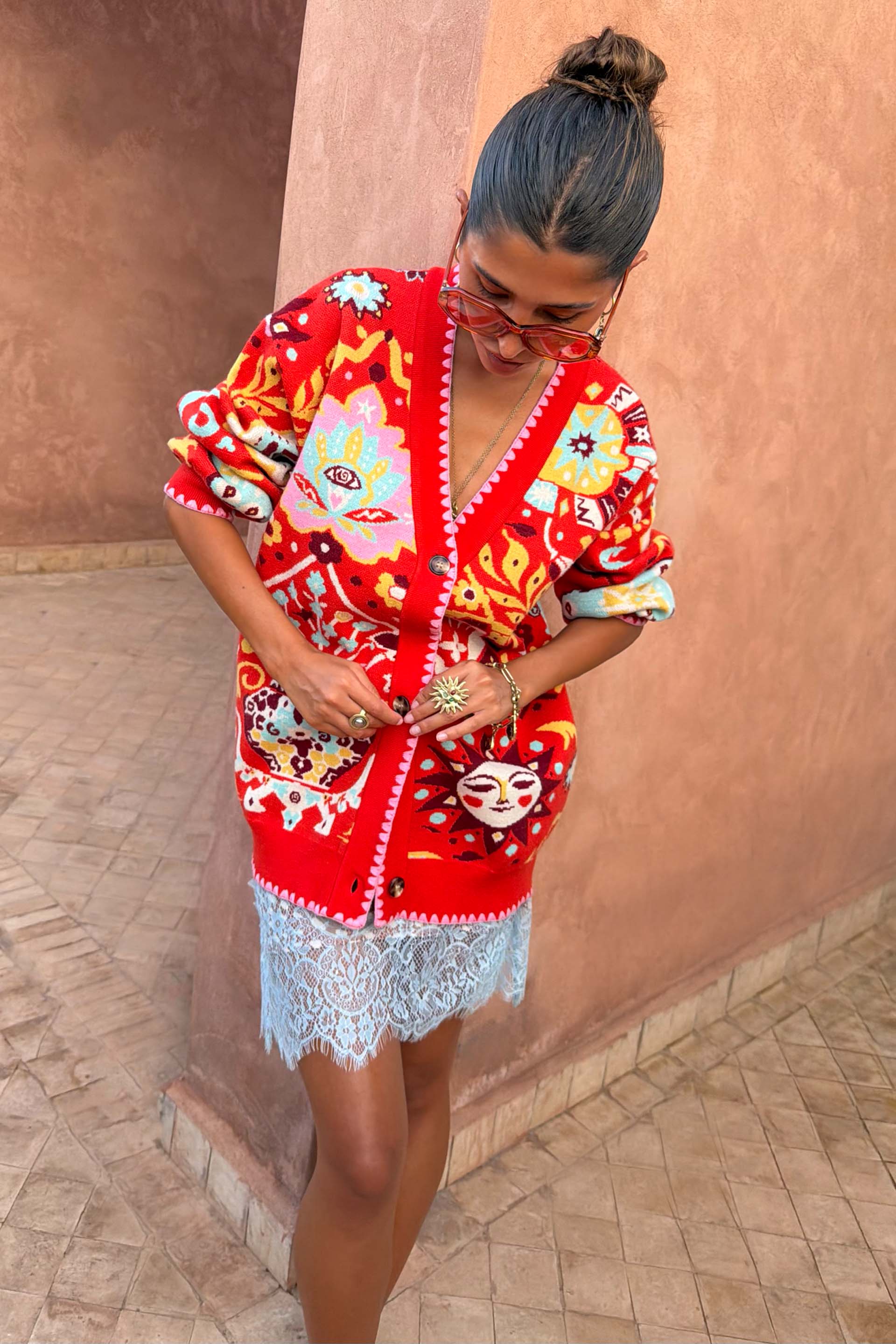Tomato Tapestry Martha Cardigan