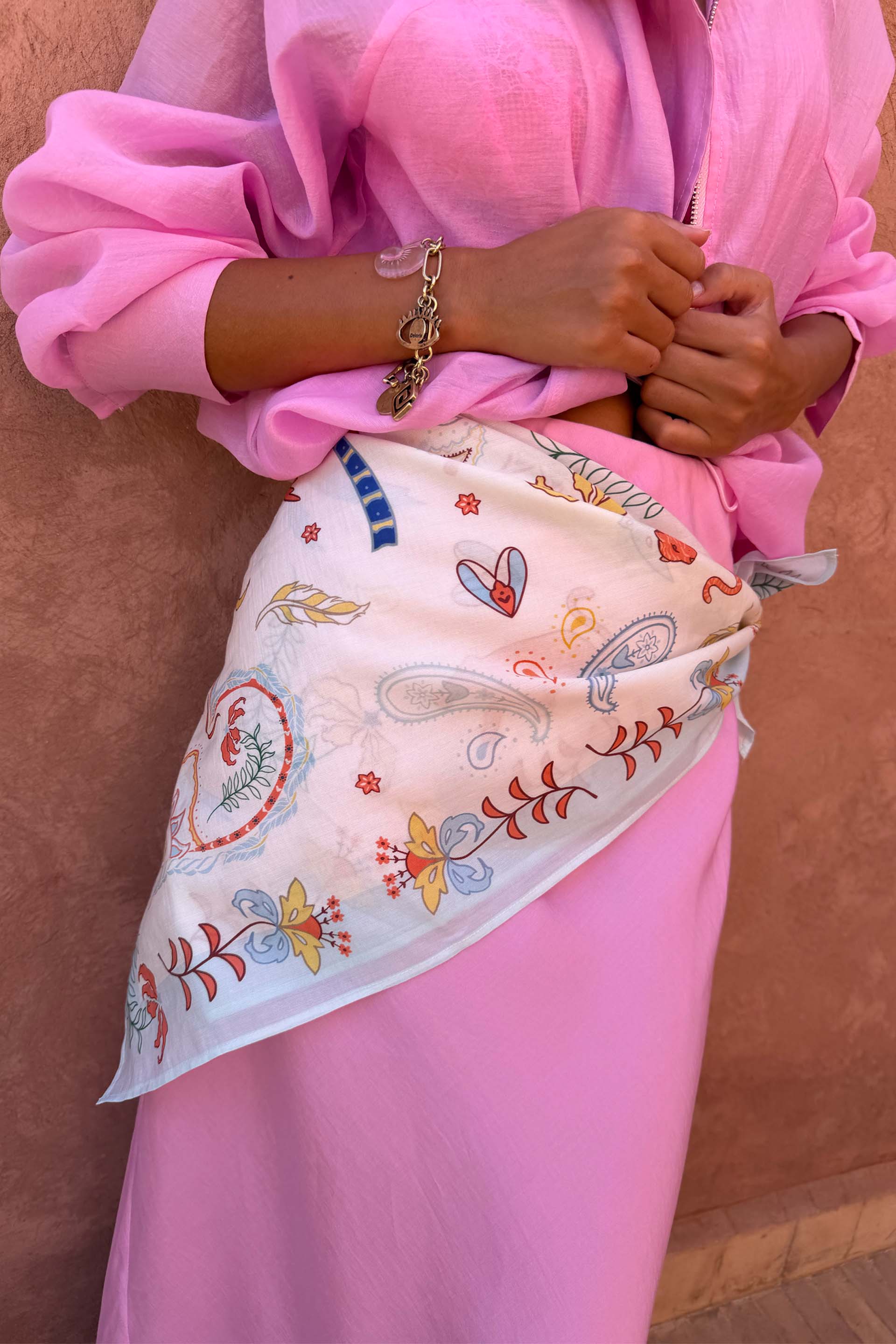 Cream Bandana in Tigress Print